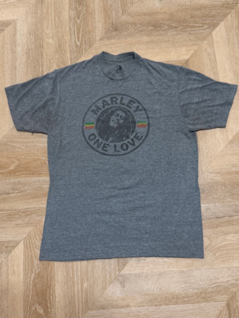 Bob Marley One Love Zion Rootswear Gray Reggae Graphic Tee XL